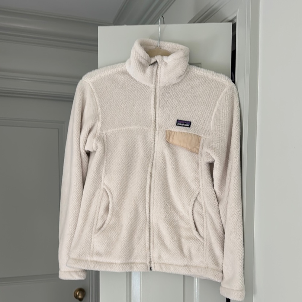 Off White Patagonia Zip Up Fleece Jacket